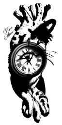 Ross heart clock, pray hands, death date, Ross, eye, cheetah, saying  tattoo design idea