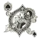 Queen of Spades, BBC, Girl on her knees tattoo design idea