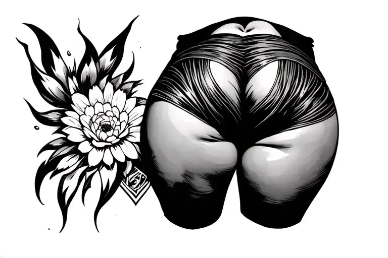 y2k lines above buttocks tattoo design idea