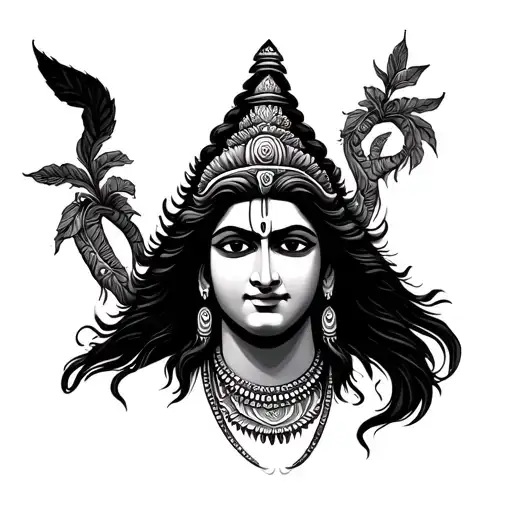 Shiva Krishna tattoo design idea
