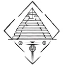 Egyptian pyramid made from protection and authority glyphs tattoo design idea