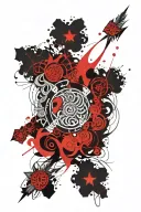 mandala elements and geometric pattern of leo, pisces and cancer horoscope  tattoo design idea