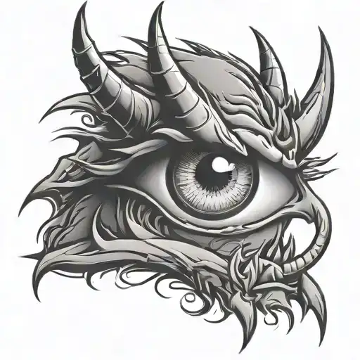 eye angry devil tattoo design idea