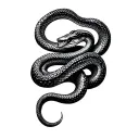 Snake with Leviathan symbol tattoo design idea