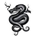Snake with Leviathan symbol tattoo design idea