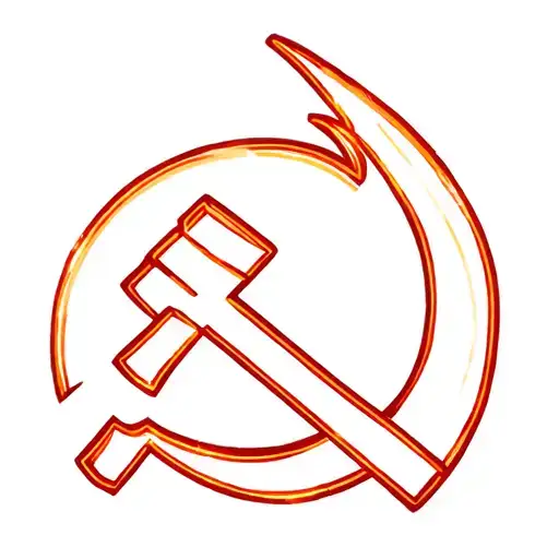 hammer and sickle illuminated tattoo design idea