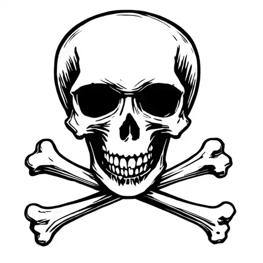 surreal skull and crossbones San Francisco  tattoo design idea