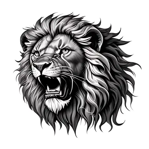 claw scratch lion head tattoo design idea