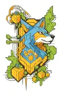wolf minecraft tattoo design idea