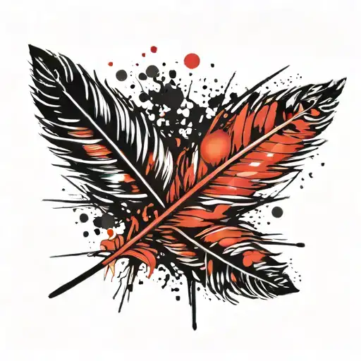 Bird feather tattoo design idea