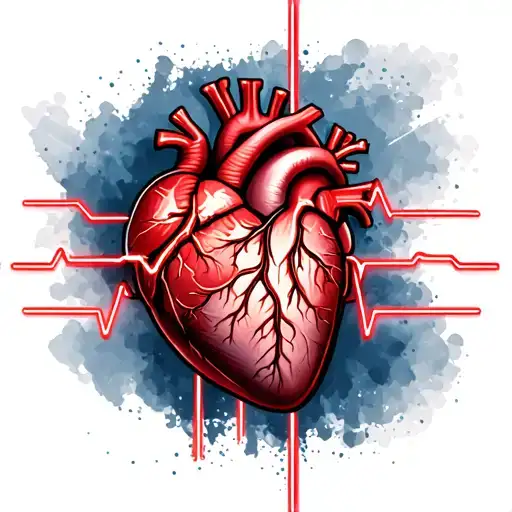 heart beat tattoo design idea