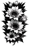sunflower gladiolus flowers tattoo design idea