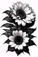 sunflower gladiolus flowers tattoo design idea