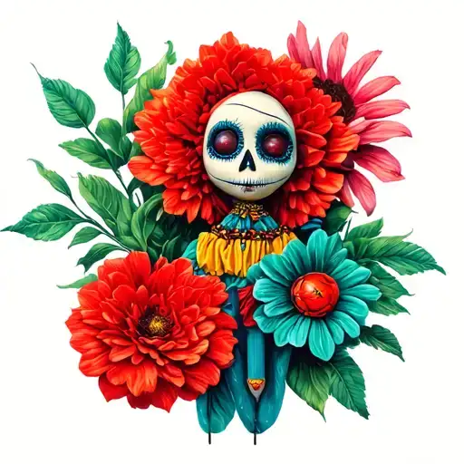 Voodoo doll tattoo design idea