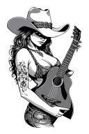 cowgirl tattoo design idea