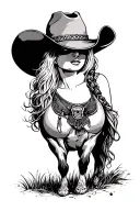 cowgirl tattoo design idea