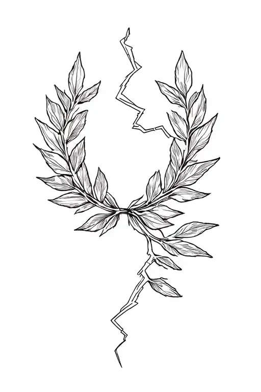 laurel leaf wreath from lightning strike tattoo design idea