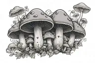 goth mushrooms tattoo design idea