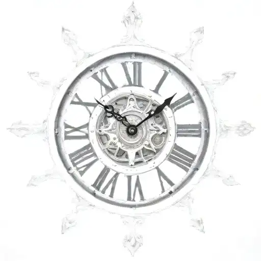 broken Roman numeral clock tattoo design idea