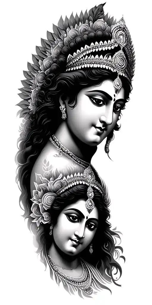 brahma and krishna  tattoo tattoo design idea