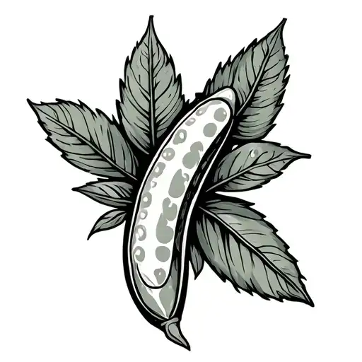 pea pod with mexican accents tattoo design idea