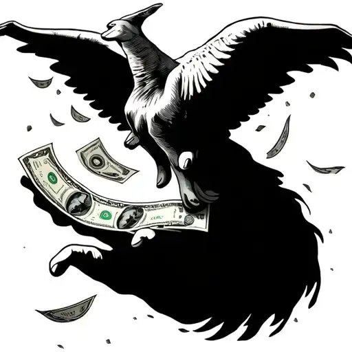 chosen one money falling tattoo design idea