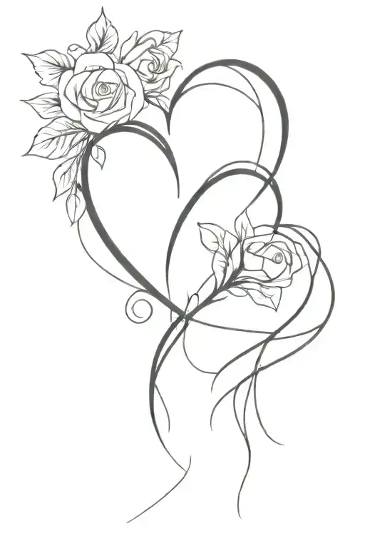 j and l with heart  tattoo design idea