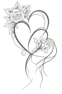 j and l with heart  tattoo design idea