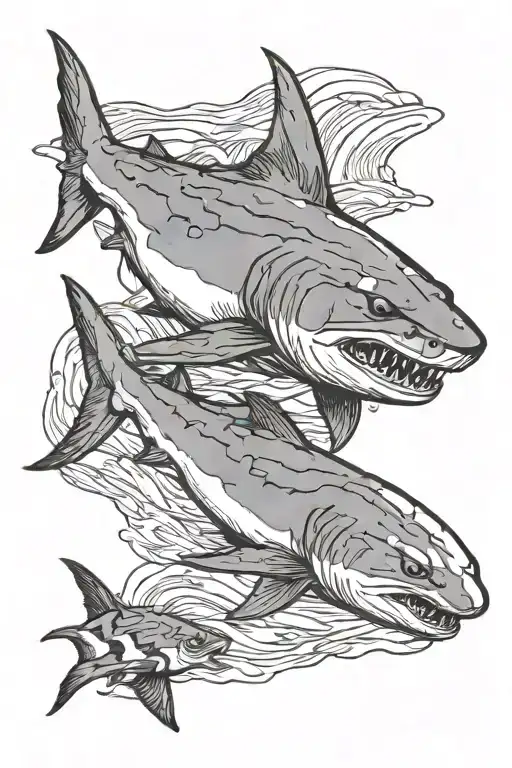 Tiger Shark tattoo design idea