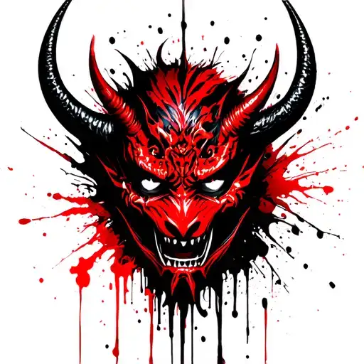 Demon Oni Mask tattoo design idea
