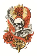 skeleton eagle, globe and anchor tattoo design idea