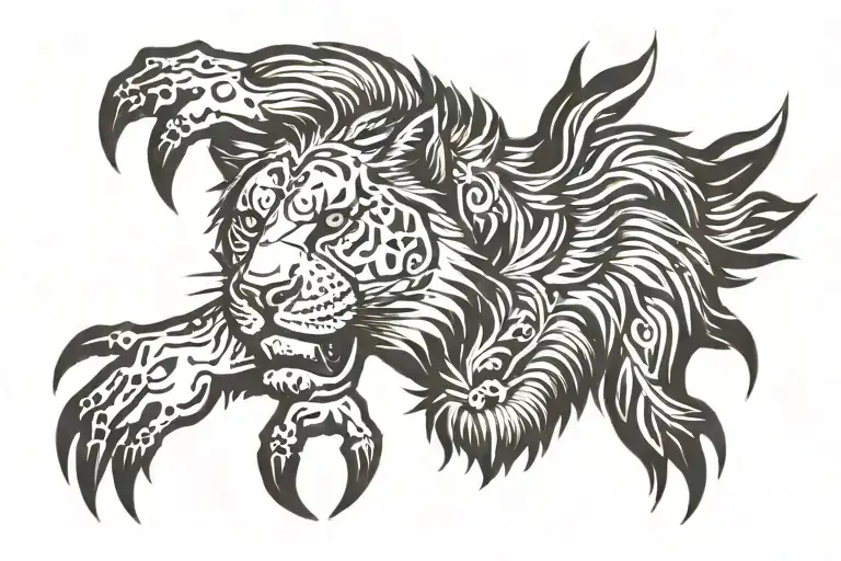 Vertical lion claw scratch marks on underside of wrist tattoo design idea
