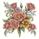 birth flowe bouquet february and june birth flower tattoo design idea