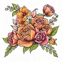 birth flowe bouquet february and june birth flower tattoo design idea