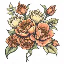 birth flowe bouquet february and june birth flower tattoo design idea