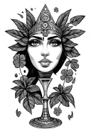pam tree, Egyptian queen, Turkish eye, las vegas, greek leaf, cocktail, irish clover tattoo design idea