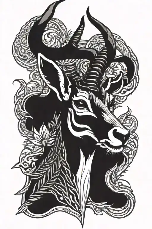 springbok head south africa tattoo design idea