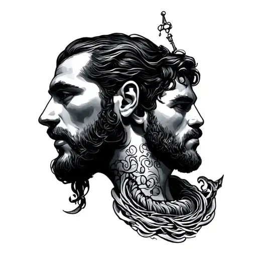 seaman and posiedon  tattoo design idea
