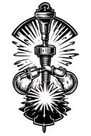 welding torch surrounded tattoo design idea