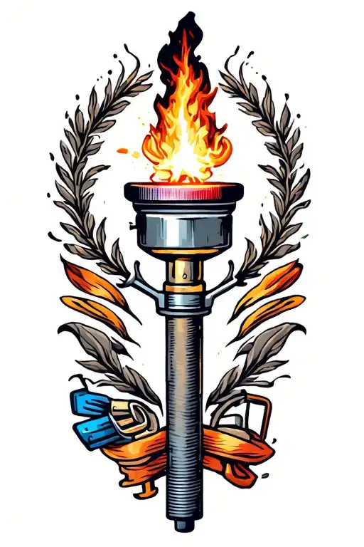 welding torch surrounded tattoo design idea