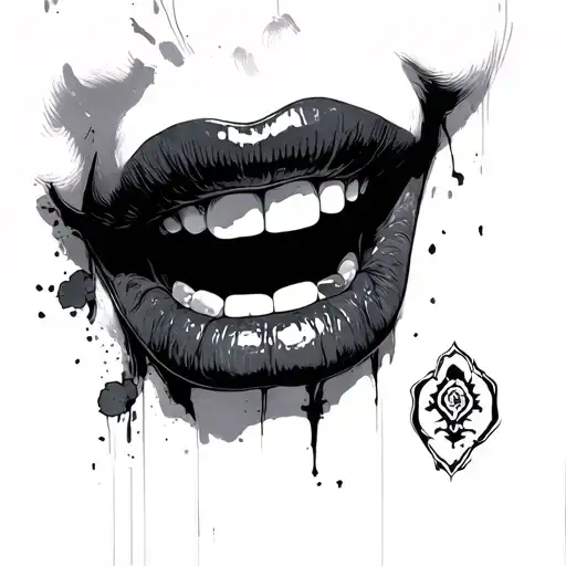 Throat tattoo design idea