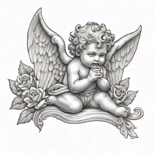 cherub angel tattoo design idea