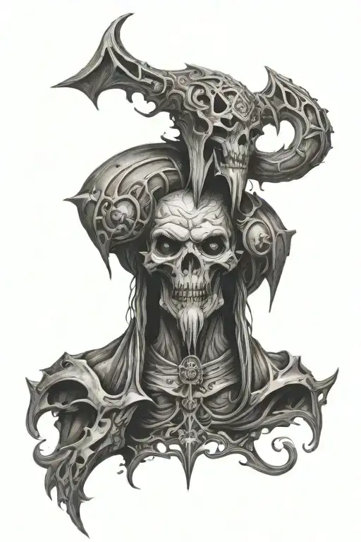 charon boatman from hades tattoo design idea