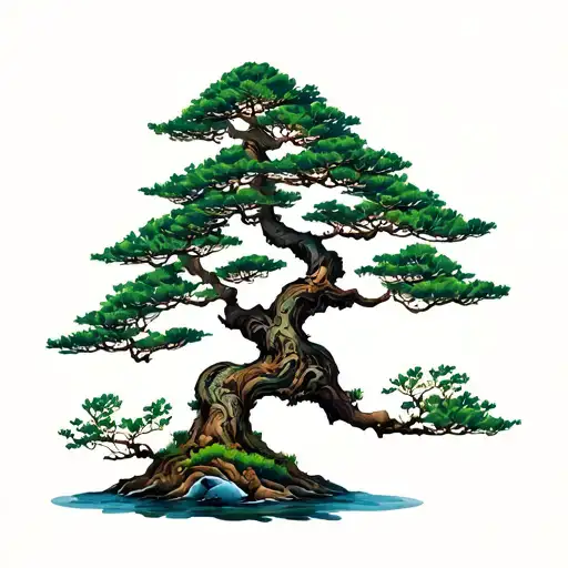 bonsai tree tattoo design idea