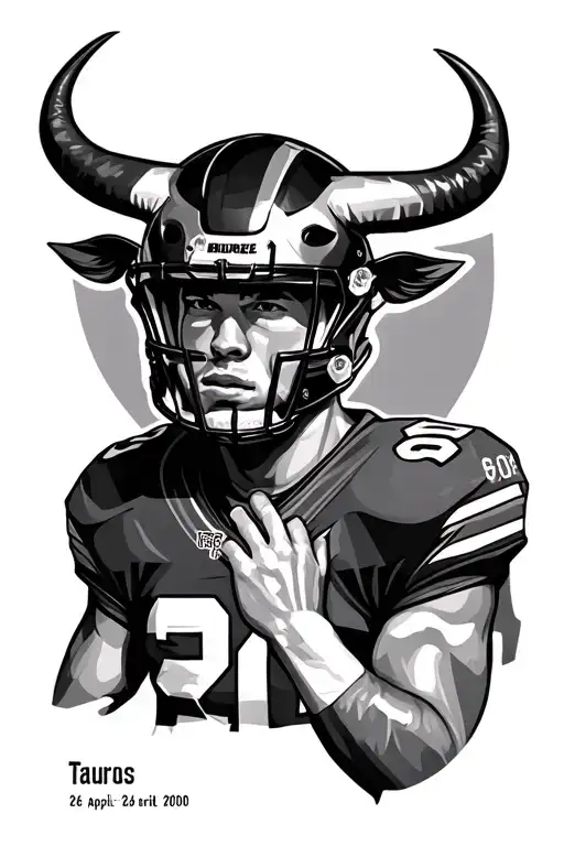 Taurus geometric,football player,broken family and relationship,date of birth 26 april 2000 tattoo design idea