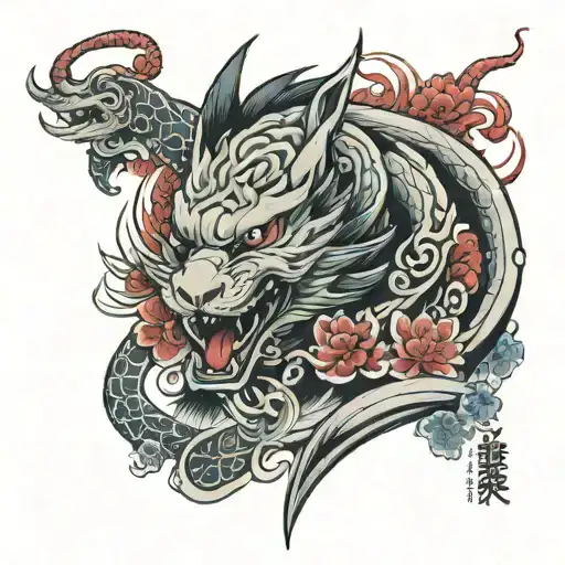 Combine elements of Anime tattoos with Irezumi tattoo design idea