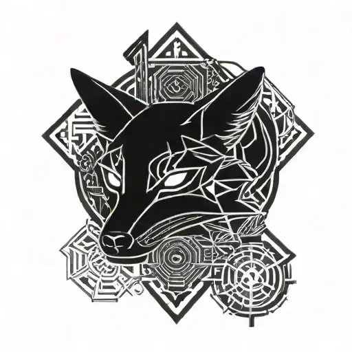 black fox tattoo design idea