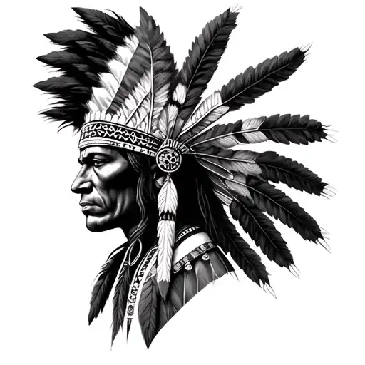 Red Indian tattoo design idea