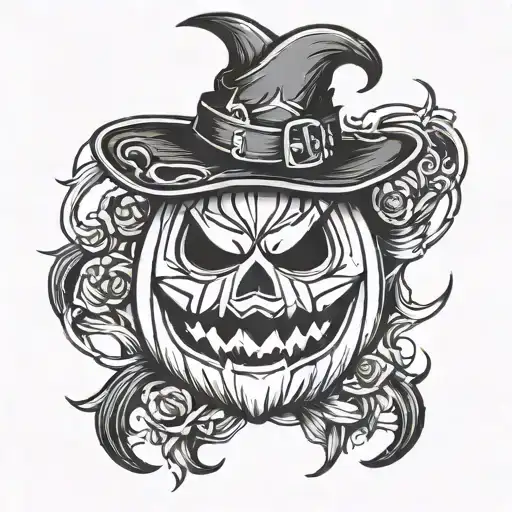 halloween jack o lantern tattoo design idea