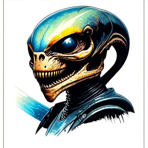 Star Wars and Star Trek and xenomorph 15cm simple tattoo design idea